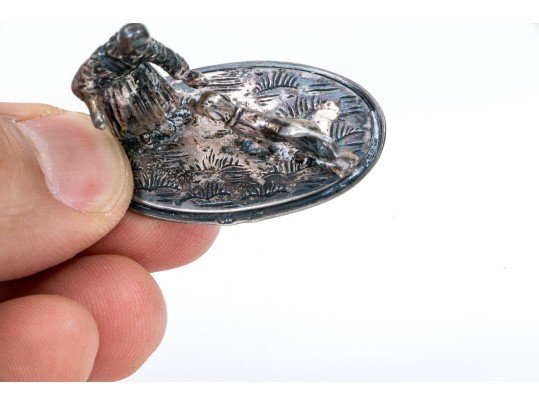 Charming Sterling Woman And Dog Figure