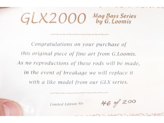 G. Loomis GLX2000 'Mag Bass Series' #46/200 Bass Fishing Rod, Retail Approx $650