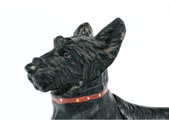 Adorable Austrian Scottie Dog Scottish Terrier Painted Metal Figural Pipe Stand