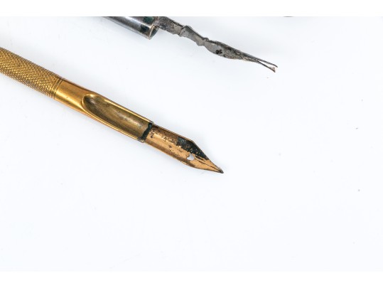 Lot Of Four Writing Instruments Without Ink, Assorted Metals, Including Schaeffer