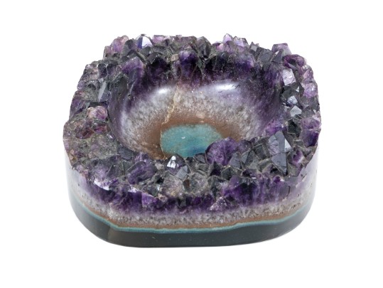 Stunning Agate And Amethyst Carved Ring Dish