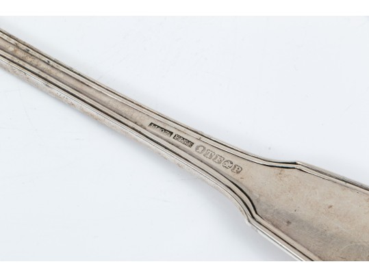 Handsome Antique Coin Silver Large Stuffing Spoon