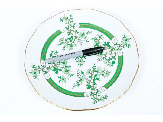 Stunning Herend Green Floral Patterned Dinner Plate