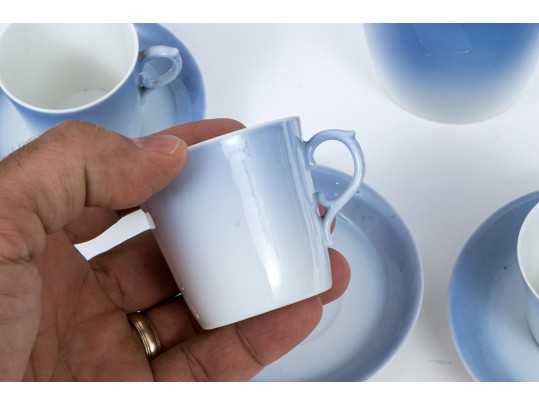 Royal Copenhagen Ombre Blue To White Demitasse Espresso Set