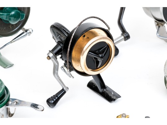 Collection Of Five Vintage Fishing Reels And One Miniature Reel
