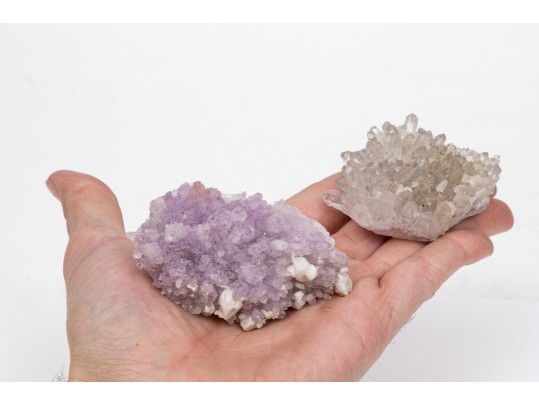 Quartz And Soft Purple Amethyst Clusters, 0.45 Lbs.