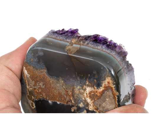 Stunning Agate And Amethyst Carved Ring Dish