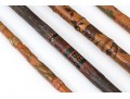 Lot Of Five Assorted Canes And Walking Sticks, Assorted Carved And Painted Or Stained Woods