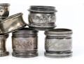 Lot Of Ten Fun Assorted Sterling Silver, Coin Silver And Silver Plated Napkin Rings
