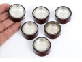 Set Of Six Sterling And Wood Salt Cellers