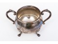 Sterling Sugar Bowl With Russian 84 Silver Spoon