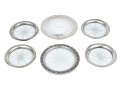 Lot Of Lovely Assorted Vintage Sterling And Glass Coasters And A Silver Overlay Plate