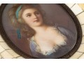 Antique Continental Hand Painted Miniature Portrait 