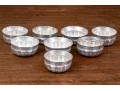 Set Of Eight Rustic .900 Silver Animal And Floral Etched Bowls, 39.34 Ozt