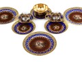 Ornate Nine Piece Tea Set With Gold Gilt