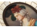 ** 2 Lots Same # ** Image Of A Stately Woman With Bright Red Bow