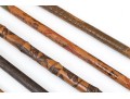Lot Of Five Assorted Canes And Walking Sticks, Assorted Carved And Painted Or Stained Woods