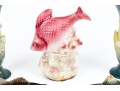 Lot Of Six Pretty Vintage Table Items, Including Fish Salt And Pepper Shaker
