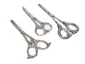 Lot Of Three Assorted Attractive Vintage Grape Shears, Two With Sterling Handles