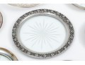 Lot Of Lovely Assorted Vintage Sterling And Glass Coasters And A Silver Overlay Plate