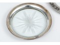 Lot Of Lovely Assorted Vintage Sterling And Glass Coasters And A Silver Overlay Plate