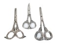 Lot Of Three Assorted Attractive Vintage Grape Shears, Two With Sterling Handles
