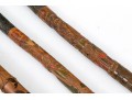 Lot Of Five Assorted Canes And Walking Sticks, Assorted Carved And Painted Or Stained Woods