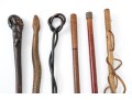 Lot Of Six Assorted Canes, Including Vine Compositions And Snake Motifs