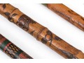 Lot Of Five Assorted Canes And Walking Sticks, Assorted Carved And Painted Or Stained Woods
