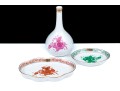 Three Herrend Table Top Porcelain Objects