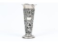 Sterling Silver Lovely Antique Gorham Lattice Trumpet Vase, Circa 1898, No Glass Insert