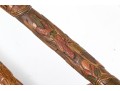 Lot Of Five Assorted Canes And Walking Sticks, Assorted Carved And Painted Or Stained Woods