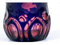 Red And Blue Overlay Cut Glass Vase