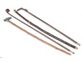 Lot Of Four Assorted Canes And Walking Sticks, Assorted Motifs, Including Mixed Metal