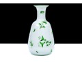 Limoge, Painted For Tiffany In Italy Pretty Green Floral Motif White Vase