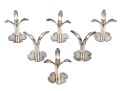 Lot Of Six Adorable Vintage Diminutive Silver Plated Posy Holders, Made In Norway