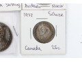 Collection Of Domestic And International Coins With Sterling Commemorative Stamp