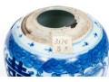 Vintage Blue And White Tea Caddy With Black Lid