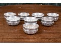 Set Of Eight Rustic .900 Silver Animal And Floral Etched Bowls, 39.34 Ozt