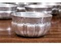 Set Of Eight Rustic .900 Silver Animal And Floral Etched Bowls, 39.34 Ozt