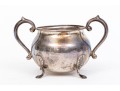 Sterling Sugar Bowl With Russian 84 Silver Spoon