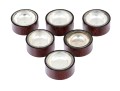 Set Of Six Sterling And Wood Salt Cellers