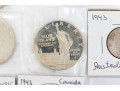 Collection Of Domestic And International Coins With Sterling Commemorative Stamp