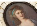 Antique Continental Hand Painted Miniature Portrait 
