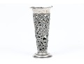 Sterling Silver Lovely Antique Gorham Lattice Trumpet Vase, Circa 1898, No Glass Insert