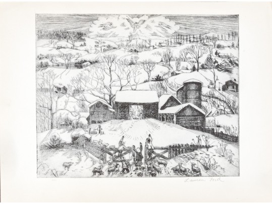 After Lauren Ford (American, 1891-1973) Bookplate Print