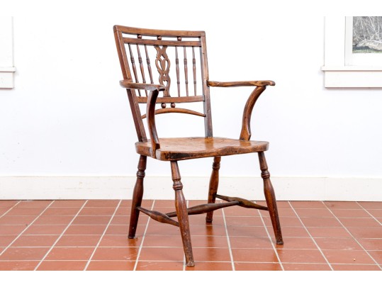Adorable Antique Fruitwood Childrens Armchair