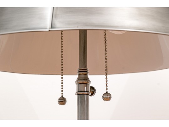 Pair Of Adjustable Classic Chrome Finish Floor Lamps