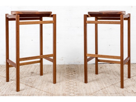 Pair Of Quentin Kelly For Infusion Furniture, Boston Wooden Counter Stools 