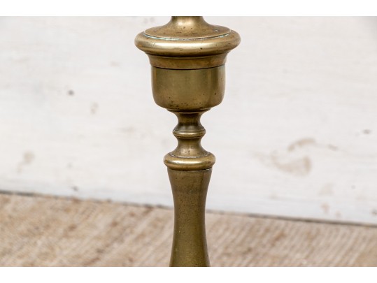 Pair Of Antique Brass Andirons